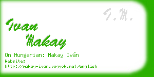 ivan makay business card